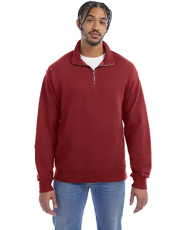 Comfort Wash GDH425 Garment-Dyed Quarter-Zip Sweat Cayenne front view