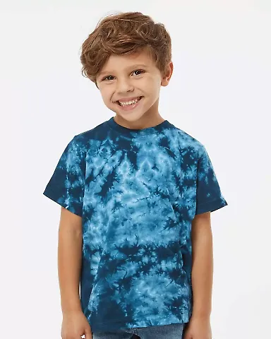 Dyenomite 330CR Toddler Crystal Tie-Dyed T-Shirt Navy front view