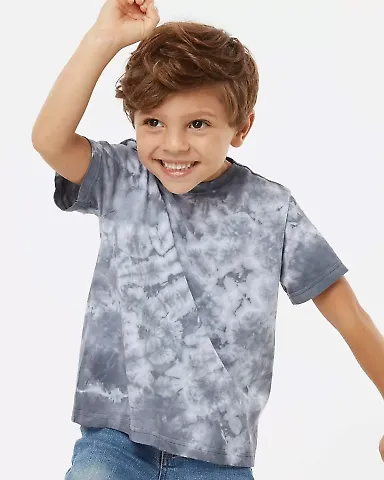 Dyenomite 330CR Toddler Crystal Tie-Dyed T-Shirt in Silver front view