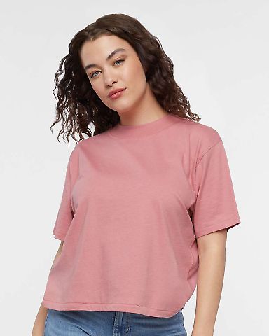 LA T 3518 Ladies' Boxy T-Shirt in Mauvelous front view