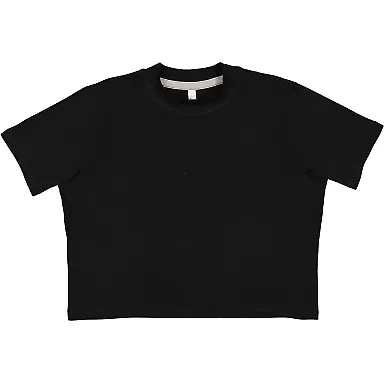 LA T 3518 Ladies' Boxy T-Shirt in Blended black front view