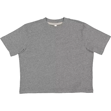 LA T 3518 Ladies' Boxy T-Shirt in Granite heather front view