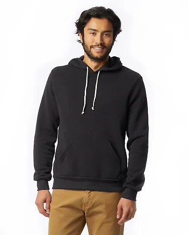 Alternative Apparel 9595F2 Pullover Hoodie ECO TRUE BLACK front view