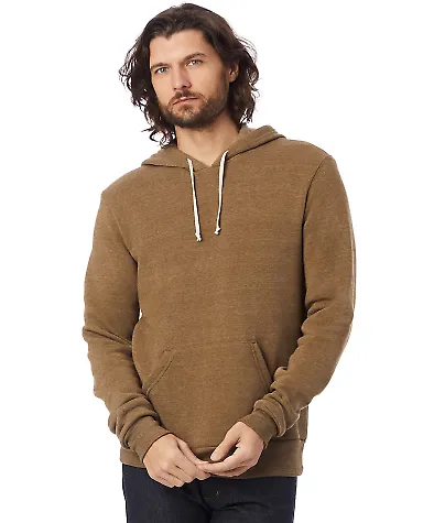 Alternative Apparel 9595F2 Pullover Hoodie ECO TR DRK OLIVE front view