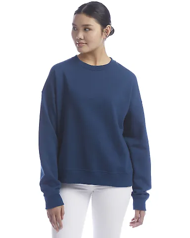 Champion Clothing S650 Women's Powerblend® Crewne Late Night Blue front view