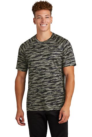 Sport Tek ST375 Sport-Tek   Drift Camo Tee in Truenavy front view