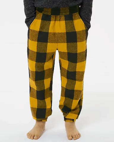 Burnside Clothing 4810 Youth Flannel Jogger Gold/ Black front view