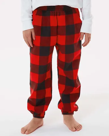 Burnside Clothing 4810 Youth Flannel Jogger Red/ Black front view
