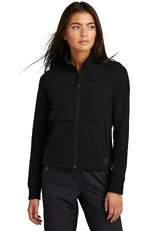 Ogio LOG830 OGIO Ladies Outstretch Full-Zip Blacktop front view