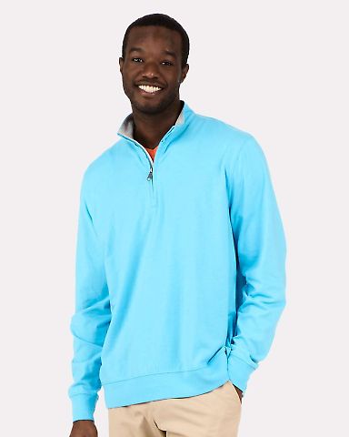 Boxercraft BM5205 Alumni Quarter Zip Pullover in Pacific blue front view