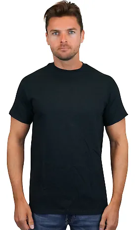 Gildan 5000 G500 Heavy Weight Cotton T-Shirt in Black front view
