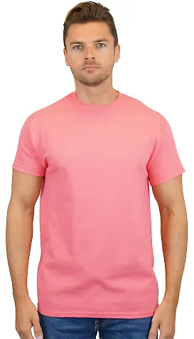 Gildan 5000 G500 Heavy Weight Cotton T-Shirt in Coral silk front view