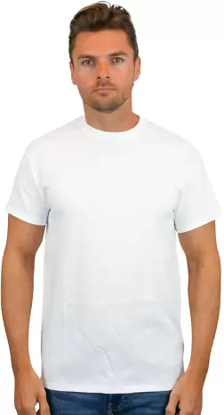 Gildan 5000 G500 Heavy Weight Cotton T-Shirt in White front view