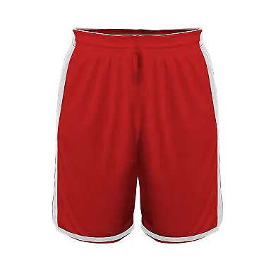 Alleson Athletic 590PSP Crossover Reversible Short in Red/ white front view