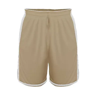 Alleson Athletic 590PSP Crossover Reversible Short in Vegas gold/ white front view