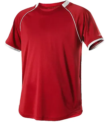 Alleson Athletic 508C1Y Youth Baseball Jersey in Red/ white front view