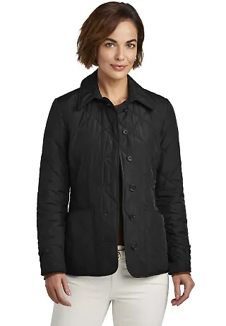 Brooks Brothers BB18601 Women's Quilted Jacket in Deepblack front view