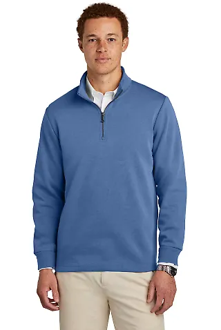 Brooks Brothers BB18206 Double-Knit 1/4-Zip in Charterblu front view