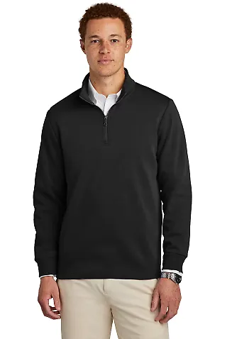 Brooks Brothers BB18206  Double-Knit 1/4-Zip in Deepblack front view