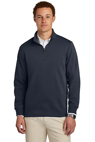 Brooks Brothers BB18206  Double-Knit 1/4-Zip in Nightnavy front view