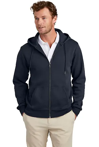 Brooks Brothers BB18208  Double-Knit Full-Zip Hood in Nightnavy front view