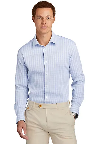 Brooks Brothers BB18006  Tech Stretch Patterned Sh in W/nwtbgdck front view