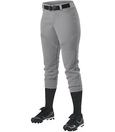 Alleson Athletic 655W Women's Crush Knicker Pants in Grey front view