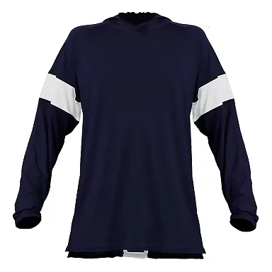 Alleson Athletic 545LSA Contender Long Sleeve Shoo in Navy/ white front view