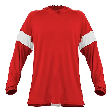 Alleson Athletic 545LSA Contender Long Sleeve Shoo in Red/ white front view