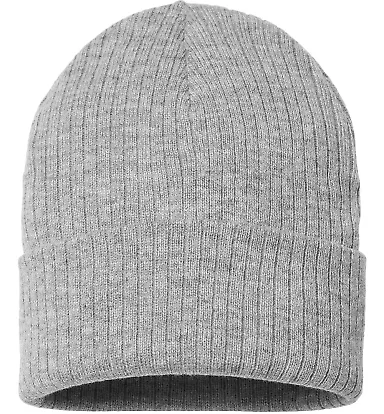 Atlantis Headwear RIO Sustainable Rib Knit in Light grey mélange front view