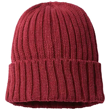 Atlantis Headwear SHORE Sustainable Cable Knit in Burgundy front view