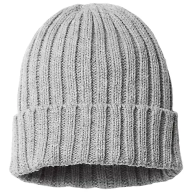 Atlantis Headwear SHORE Sustainable Cable Knit in Light grey mélange front view