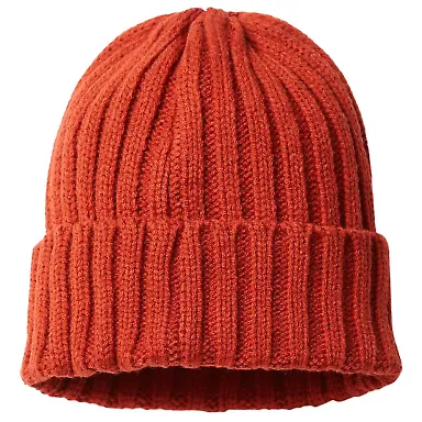 Atlantis Headwear SHORE Sustainable Cable Knit in Rusty front view