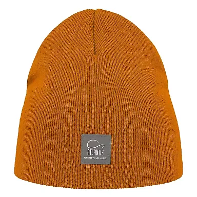 Atlantis Headwear RECB Sustainable Beanie in Mustard yellow front view
