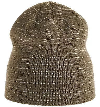 Atlantis Headwear SHINE Sustainable Reflective Bea in Olive front view