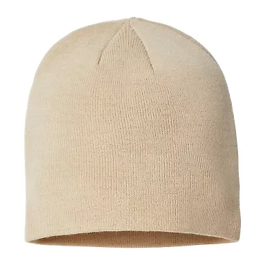 Atlantis Headwear HOLLY Sustainable Beanie in Light beige front view