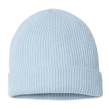 Atlantis Headwear ANDY Sustainable Fine Rib Knit in Light blue front view