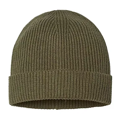 Atlantis Headwear ANDY Sustainable Fine Rib Knit in Olive front view