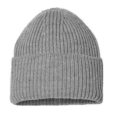 Atlantis Headwear OAK Sustainable Chunky Rib Knit in Light grey mélange front view