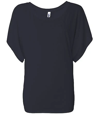 BELLA 8821 Womens Flowy Dolman Top in Midnight front view