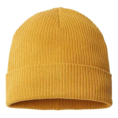 Atlantis Headwear NELSON Sustainable Knit in Mustard yellow front view