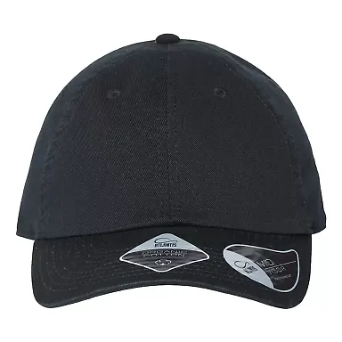 Atlantis Headwear FRASER Sustainable Dad Hat in Black front view