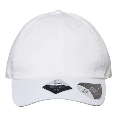 Atlantis Headwear FRASER Sustainable Dad Hat in White front view