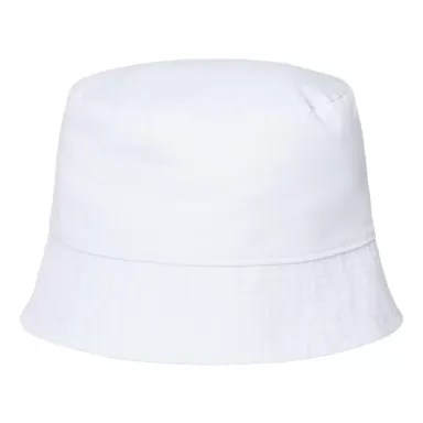 Atlantis Headwear POWELL Sustainable Bucket Hat in White front view