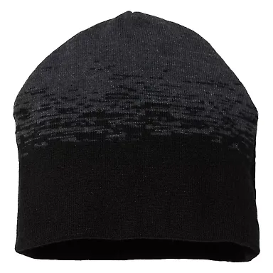 Cap America RKS9 USA-Made Static Beanie in Black/ dark heather grey front view