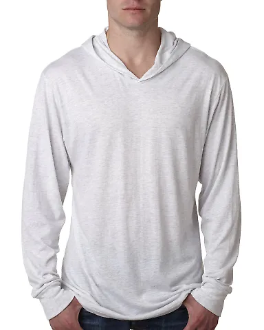 Next Level 6021 Unisex Tri-blend Hoody Heather White front view