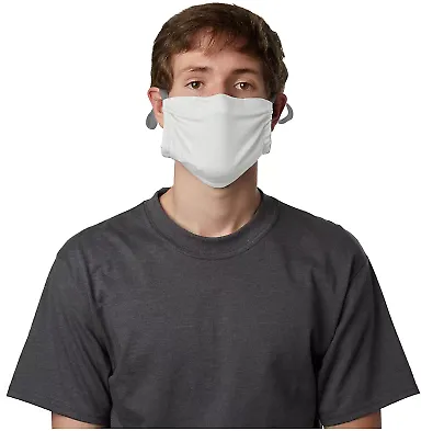 Hanes MKPKPR 2-Ply Polyester Pocket Face Mask in White
