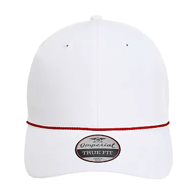 Imperial 7054 The Wingman Cap in White/ red front view