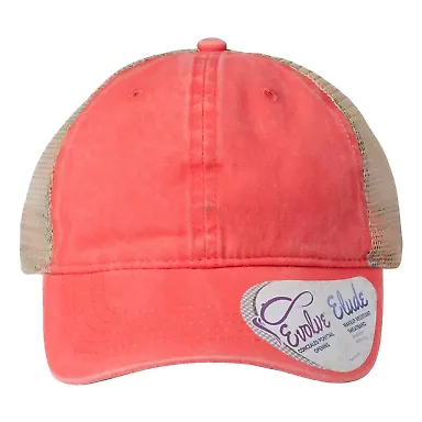 Infinity Hers TESS Women's Washed Mesh Back Cap in Sherbet/ stripes front view