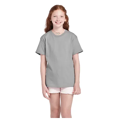 11736 Delta Apparel Youth Pro Weight Short Sleeve  in Silver front view